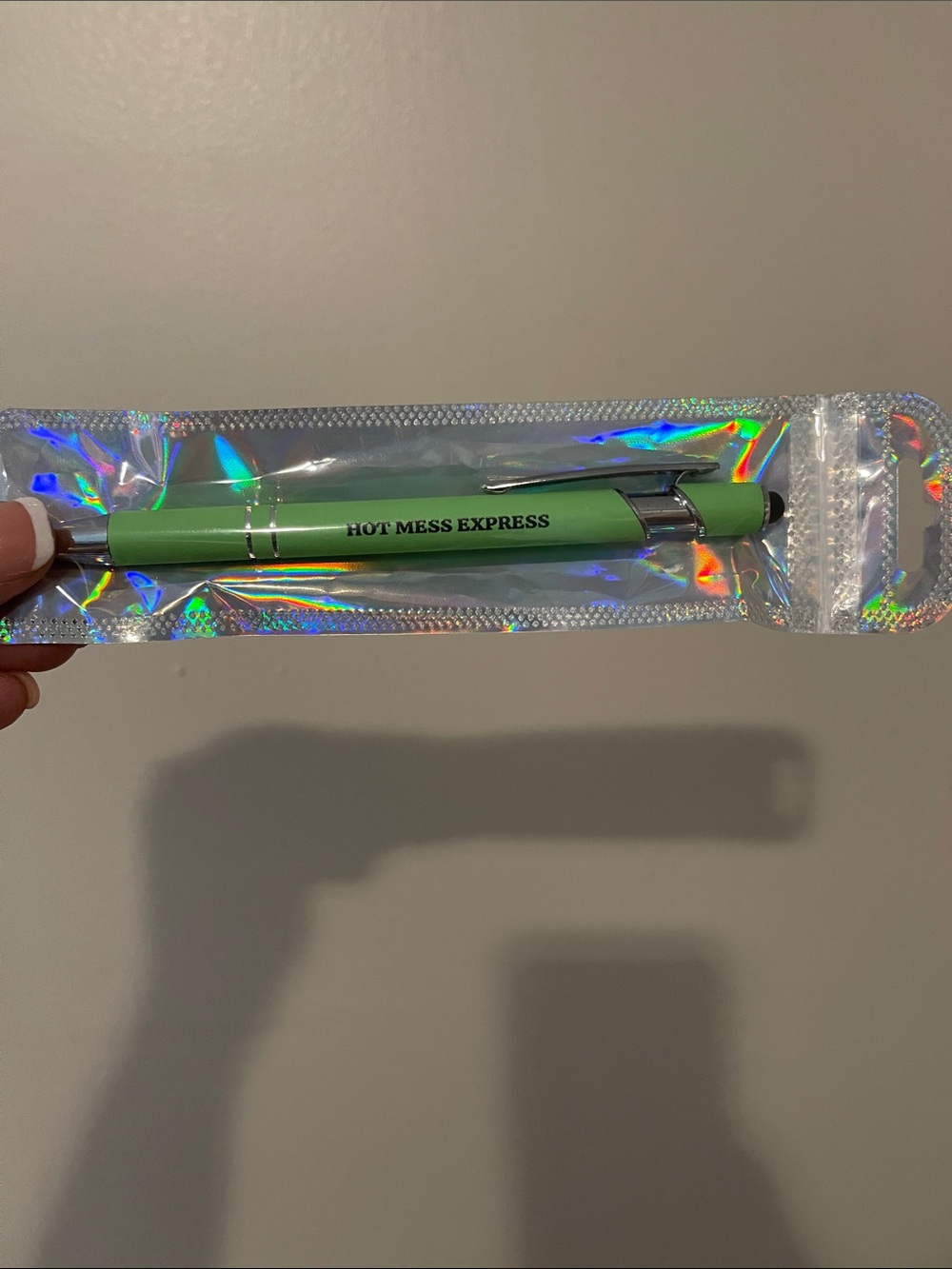 Green Ballpoint Pen with Stylus